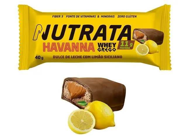 Barra Whey Grego Bar Havanna Doce de Leite e Limão Siciliano 40G