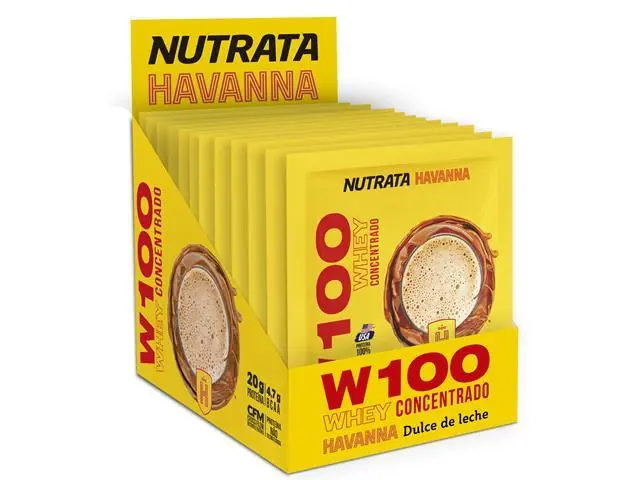 Whey W100 Sabor Dulce de Leite Havanna Display com 12 Sachês