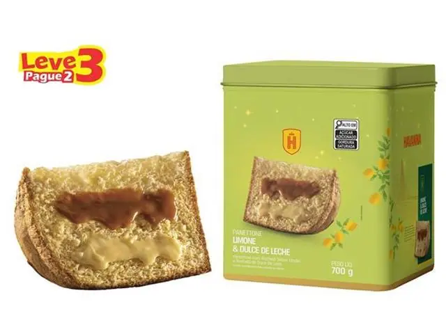 Pague 2 e Leve 3-Panettone Havanna Lata Limone com Doce de Leite 700G