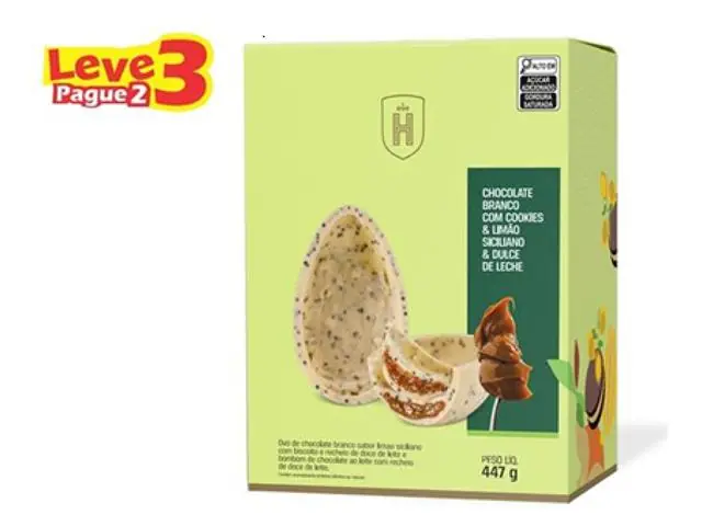 Pague 2 e LEVE 3 Ovos Branco com Limão Siciliano e Doce de Leite 447G