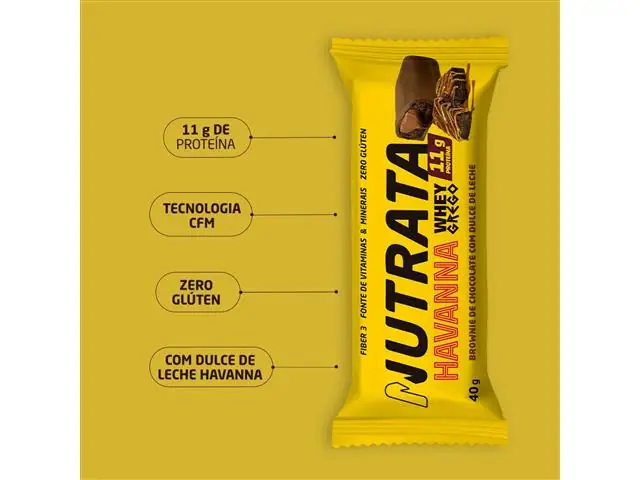 Whey Grego Bar Havanna sabor Dulce de Leche & Brownie 40g - 3