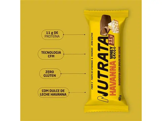 Whey Grego Bar Havanna sabor Dulce de Leche & Banoffee 40g - 3